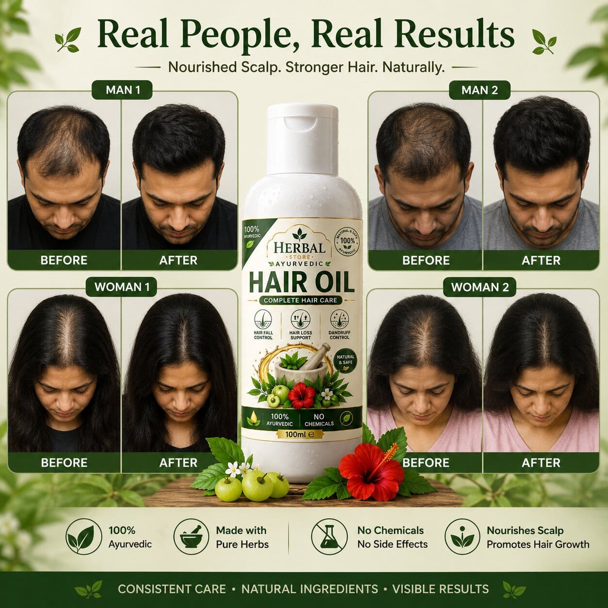 Hair Growth & Hair Fall Control Oil ayurvedic product store